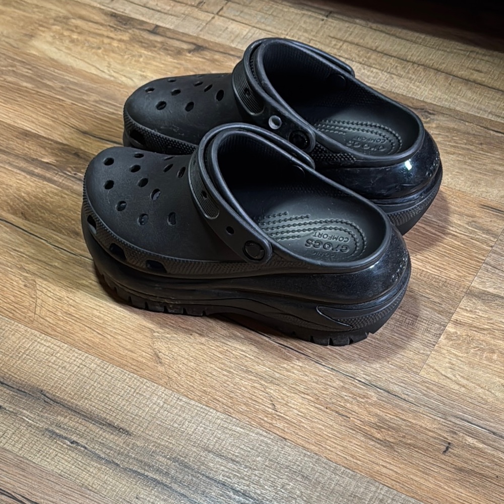 Black Crocs Platform Clogs